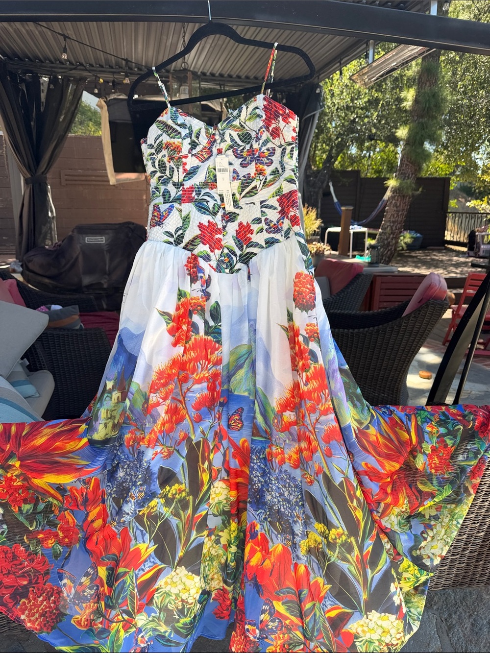 Anthropologie Muse Basque-Waist Midi Dress Ivory Floral Size Small NWT - Picture 3 of 11